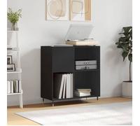 Noir Étagère à dossiers/Cabinet à vitrine - Magnifique Armoire à disques noir 84,5x38x89cm bois d'ingénierie CL7196333