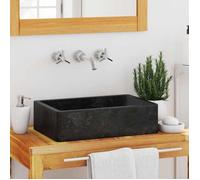 Noir Lavabo 45x30x12 cm marbre noir brillant - Vasque H15034