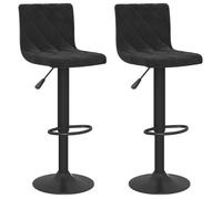 Noir Lot de 2 Chaises fauteuil - Tabourets de bar - design ergonomique - Noir Velours @EU4832732