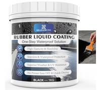 Noir Luiqide Étanchéité,1KG Membrane d’Étanchéité Toiture,Agent de Revetement Impermeable Résistant UV & Intempéries Membrane élastique à SéChage Rapide Pour Asphalte,BéTon,MéTal