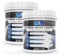 Noir Luiqide Étanchéité,2KG Membrane d’Étanchéité Toiture,Agent de Revetement Impermeable Résistant UV & Intempéries Membrane élastique à SéChage Rapide Pour Asphalte,BéTon,MéTal