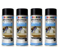 NOIR MAT Lot 4 Bombes Peinture Spray Aérosol 4X400ml Bois,Métal,Aluminium etc
