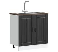 Noir Meuble bas pour évier - CLOUD - Meuble sous lavabo - Lucca noir bois d'ingénierie FR998