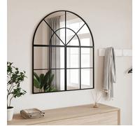 (Noir) Miroir mural - Crochets de Suspension - noir 80x40 cm arche fer 199058