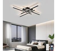 Noir Moderne LED Plafonnier dimmable avec télécommande et application 46W | Plafonnier 3000K-6500K avec fonction mémoire Mode veilleuse lampe de salon lampe de chambre