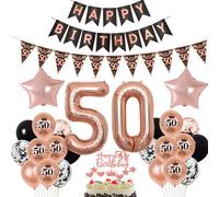 noir or rose ballon 50 ans anniversaire femme décoration gâteau 50 ans anniversaire femme décoration anniversaire 50 ans femme rosegold ballon décoration 50 ans anniversaire femme ballon
