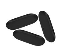 Noir Plateau de Manucure 3 Pièces en Acier Inoxydable | Surface Lisse et Résistante à Corrosion, Format Compact, pour Salon de Beauté et Chariot Mobile