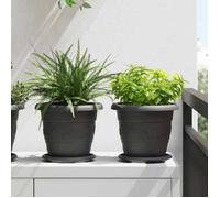 Noir Pots & cache-pots - Pots de plantes 6 pcs Noir Ø 26x21.5 cm Plastique C10725