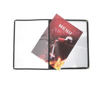 Noir Protège-menu en PVC A4 Étanche pour Restaurants et Banquets | Couverture Transparente, Affichage Clair des Cartes, Protection Eau Huile et Taches, Usage Professionnel