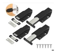 Noir Push to Open 4 Pièces Push Open Poussoir Porte Placard Aimant Fermeture pour Armoire Tiroir Systeme Loquet Magnetique Verrou P