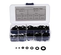 Noir Rondelle Plate Annulaire en Nylon 350 Pièces | Répartition de Charge, Isolation et Résistance à L’usure, Assortiment en Boîte Rigide Étiquette