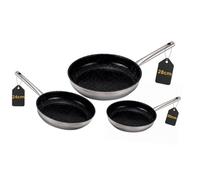 Noir SET 20cm | 24cm | 28cm VENTEO |Poele Inox 20/24/28cm | Poele Induction Revêtement Céramique Anti Adhérence Sans PFOA