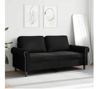 Noir SOFA - PHSH - Canapé avec 2 places - contemporain - Noir 140 cm Velours C1822