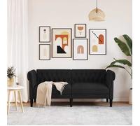 Noir SOFA - PHSH - Canapé Chesterfield 2 places - contemporain - noir tissu - C1866