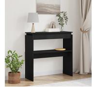 (Noir)Table Console，VIDAXL,Armoire haute de salon, table d'appoint Noir Chêne 80x30x80cm Bois d'ingénierie Mgnifique617758