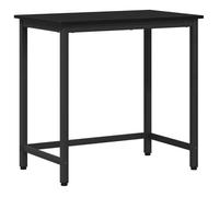 Noir Table de travail - table Chêne noir 100x50x76 5 cm Bois d'ingénierie et acier m8103