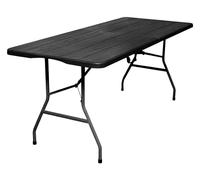 Noire, Table Pliante multifonctionnelle 180 x 74 x 74 cm, Finition, Plateau Pliable et avec poignée pour Son déplacement