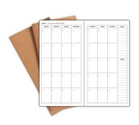 Nokingo Lot de 3 carnets de notes de voyage, inserts mensuels et hebdomadaires non datés, recharges de calendrier de taille standard 10,8 x 21 cm