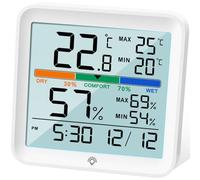 Noklead Hygromètre Thermomètre intérieur-Numérique Humidité Humidité Gauge précise Température Moniteur avec étalonnage MAX/MIN Records, LCD horloge de rétroéclairage, l'icône Confort