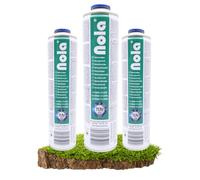 NOLA Lot de 3 boîtes de gaz comprimé universelles 600 ml butane propane Filetage rotatif 338 g 7/16" Cartouches de gaz universel Boîte à gaz Bouchon rotatif pour désherbeur de mauvaises herbes Lampe à