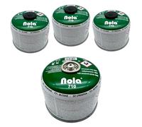 NOLA Lot de 4 cartouches de gaz de 230 g - Pour camping - Propane - Butane - Valve à visser - EN 417 - Réchaud à gaz - Brûleur à souder - Brûleur de mauvaises herbes - Cartouche de gaz à visser