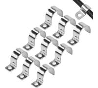 NOLACE 20Pcs Fixation Grillage Rigide sur Mur Cavalier Cable Electrique 25mm Fixation pour Tube Attache de Fixation 304 Acier Inoxydable Epaissi U Tube Pince pour la Fixation de Câbles Tuyaux et Fils