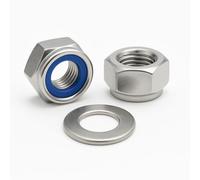 NOLDAR | Écrous hexagonaux frein nylon DIN 985 + Rondelles plates DIN 125. Acier inoxydable AISI 304 (A2). M6 (200 écrous autobloquants + 200 rondelles)