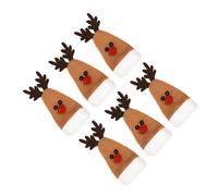 NOLITOY 6 Pièces Bouchon de Bouteille Cerf Noël en Flanelle, Décoratif Khaki