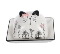 NOLITOY Beurrier Grand Beurrier Pratique avec Couvercle Céramique Design Cartoon, Plat de Beurre au Fromage et Cuisine Boutique de Desserts Solide