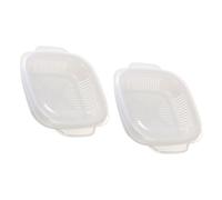 NOLITOY Boîte à Lunch Blanche 2pcs en Pp Design Séparé Résistante Froid pour Micro-ondes et Réfrigérateur, pour Conserver le Riz Repas