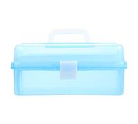 NOLITOY Boîte à Outils Portable Poignée en Plastique Bleu à Trois Couches Grosse Capacité de Rangement Multifonctionnelle pour Blocs et Fournitures d'art