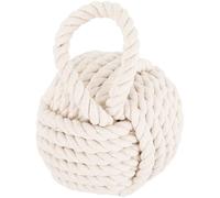NOLITOY Butée de Porte Protège le Sol sans Rayures en Coton et Lin Blanc, Anti-collision Boule Adaptée pour Maison et Bureau