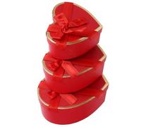 NOLITOY Coffret Présent en Carton Rouge de Cœur, Boîte Robuste et Élégante pour Décoration Saint-valentin, Anniversaire ou Mariage, Design Unique et Pratique