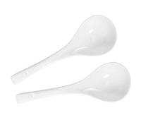 NOLITOY Cuillère Ustensile Cuisine Facile à Nettoyer en Céramique Blanche Manche Long et Épais pour Soupe Maison Restaurants