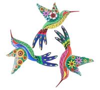 NOLITOY Décoration Murale Extérieure Métal 3pcs Colibris Solides et Délicats pour Jardin ou Intérieur, Sculptures Murales Résistantes et Élégantes