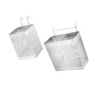 NOLITOY Égouttoir à Ustensiles Suspendu Lot de 2, en Acier Inoxydable | Porte-baguettes et Cuillères, Simple et Double Grille, Argenté, pour Plan de Travail et Table