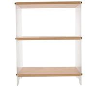 NOLITOY Étagère de Rangement Multi-Niveaux Porte-gobelet en Acrylique et Bois Design Gain de Place pour Salle de Bain ou Décoration Intérieure Minimaliste