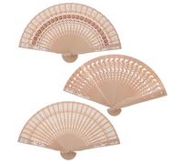 NOLITOY Éventails Pliants de Style Chinois Lot de 3 Pliables et Faciles à Transporter en Bois pour Femme Décoration Maison et Accessoire Photo Élégant