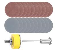 NOLITOY Kit de Ponçage Rond 1 Pouce 100 Feuilles Papier de Verre Léger avec Tige 1/8 pour Polissage sur Bois et Meubles Utilisation Machine à Main