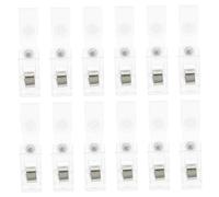 NOLITOY Lot de 20 Pinces Métal Double Trou pour Badge de Travail Transparent, Clips Porte-étiquette Nominative en Plastique Robuste, Accessoires Bureau Usage Quotidien