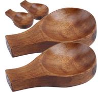 NOLITOY Lot de 4 Petites Soucoupes en Bois Multifonctions pour Sauces, Bols à Épices Design Créatif, Accessoires Pratiques Cuisine la Maison Réutilisable