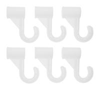 NOLITOY Lot De 6 Crochets Tringle Penderie Plastique Blanc Solide Support Barre Vêtements Dressing Rangement Accessoire Suspension Penderies Pour Les Chambres Cuisines 7,00x3,40x2,20 centimètres