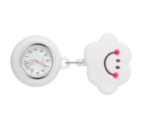 NOLITOY Montre infirmière à accrocher avec boîtier en Silicone Blanc, Structure télescopique, Aiguilles Lumineuses, adaptée aux infirmières en Service