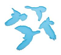 NOLITOY Moule en Silicone Réutilisable Bleu pour Fabrication Artisanale d'oiseaux Décoratifs DIY, Résistant la Casse, Pack de 4 Pièces pour Projets Manuels