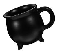 NOLITOY Mug Chaudron de Sorcière en Céramique Noire 450ml Large Ouverture Design Unique pour Maison et Bureau Style Élégant et Original