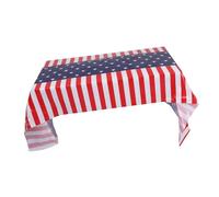 NOLITOY Nappe Drapeau Américain PE Réutilisable Fête De L'indépendance, Taille Adaptable, Motif Étoiles Et Rayures, Décoration De Table pour Dessert Et Memorial Day