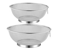 NOLITOY Passoire Fine en Acier Inoxydable 2pcs Bol, Grosse Capacité, Filtre Résidus D'huile, Tamis à Mailles Fines, pour Filtrer Lait de Soja et Repas Familiaux