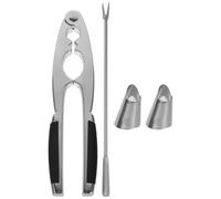 NOLITOY Pince à Noix Multifonction en Acier Inoxydable argenté, Set avec Aiguille à Noix et Ciseaux, idéal pour Ouvrir coquilles et Fruits secs