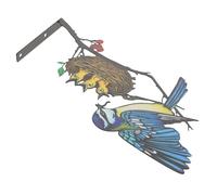 NOLITOY Piquet D’arbre En Métal Oiseau Sur Branche Pour Jardin Décoration Extérieure Jardin, Ornement Silhouette Oiseau Noir, Art Mural Décoratif Solide Et Original, Décor Patio Nature