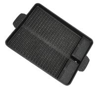 NOLITOY Plaque de Cuisson Revêtement Antiadhésif Portable en Alliage D'aluminium Noir et Design Léger pour Barbecue Extérieur, pour Porc et Poulet